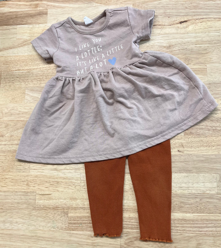 PL Baby 12M Dress and Leggings Set