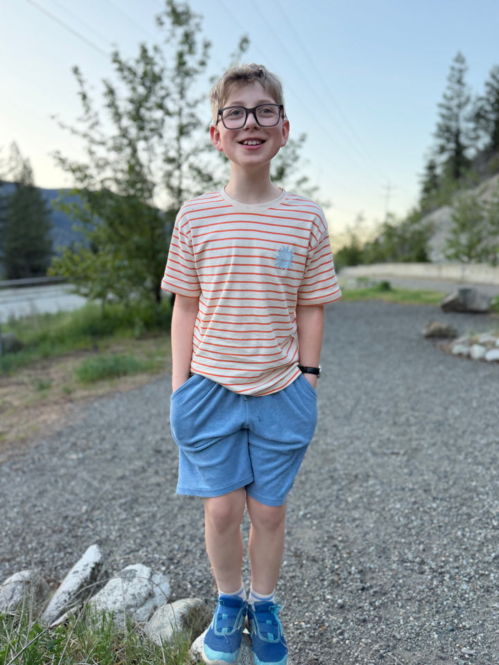 Wheat Kids Shirt – Jay – Orange Stripe | 2Y-12Y