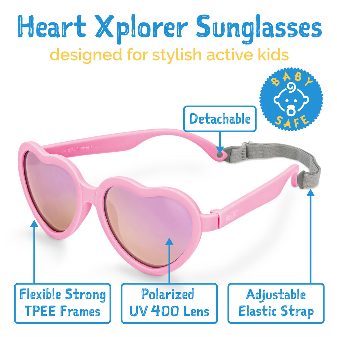 Kids Heart Sunglasses | Peachy Pink