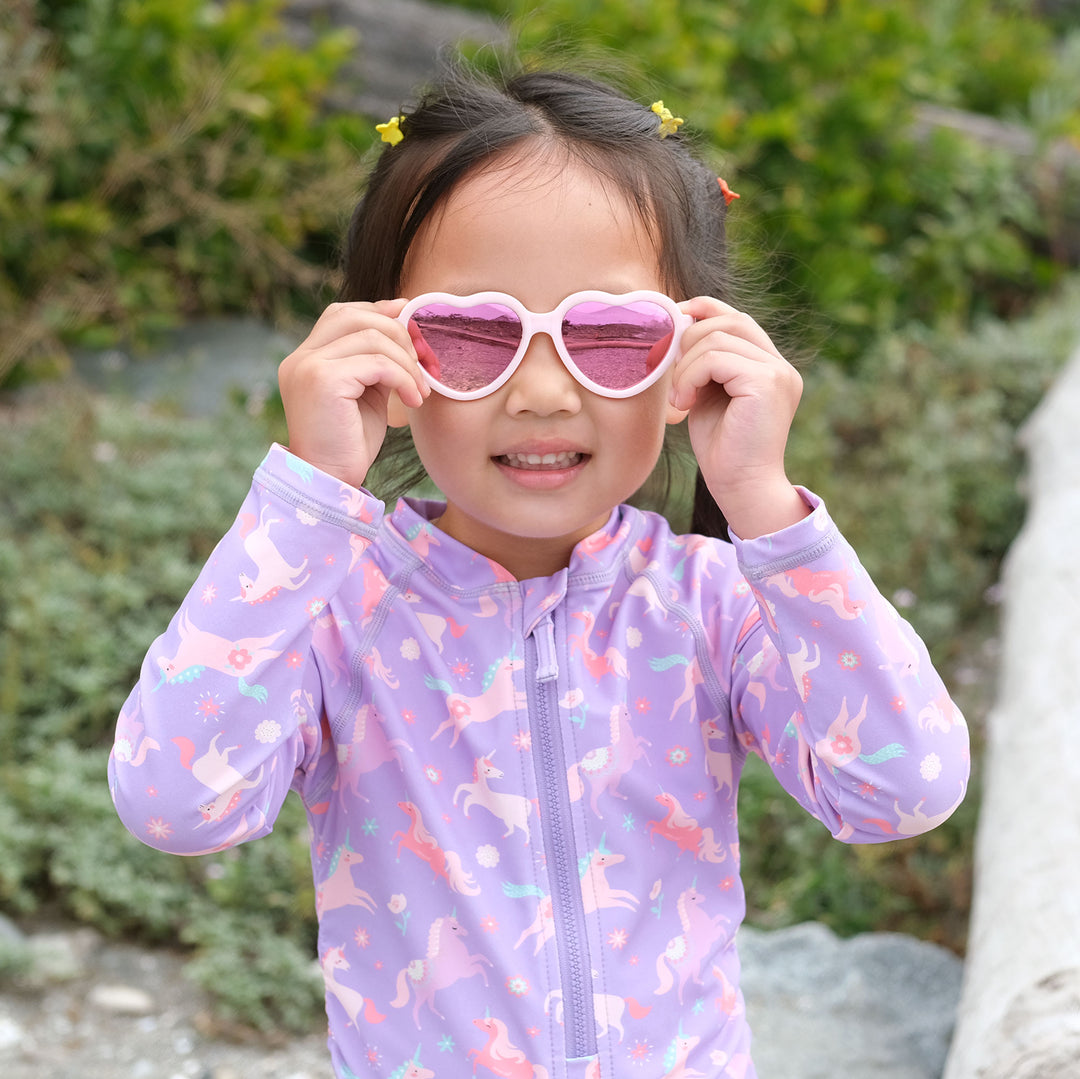 Kids Heart Sunglasses | Soft Pink