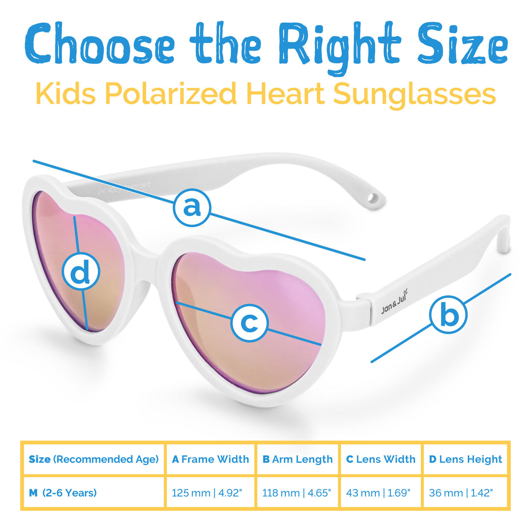 Kids Heart Sunglasses | White