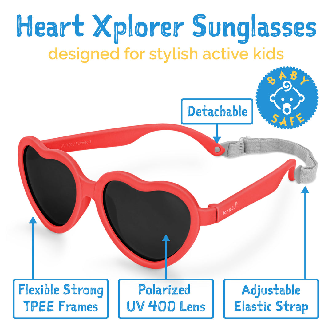 Kids Heart Sunglasses | Nautical Red