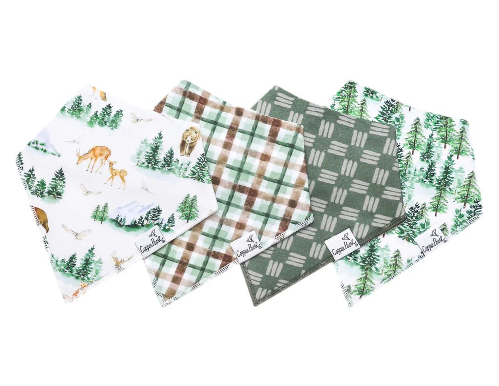 Copper Pearl Grayson Bandana Bib Set - Nest and Sprout - Copper Pearl