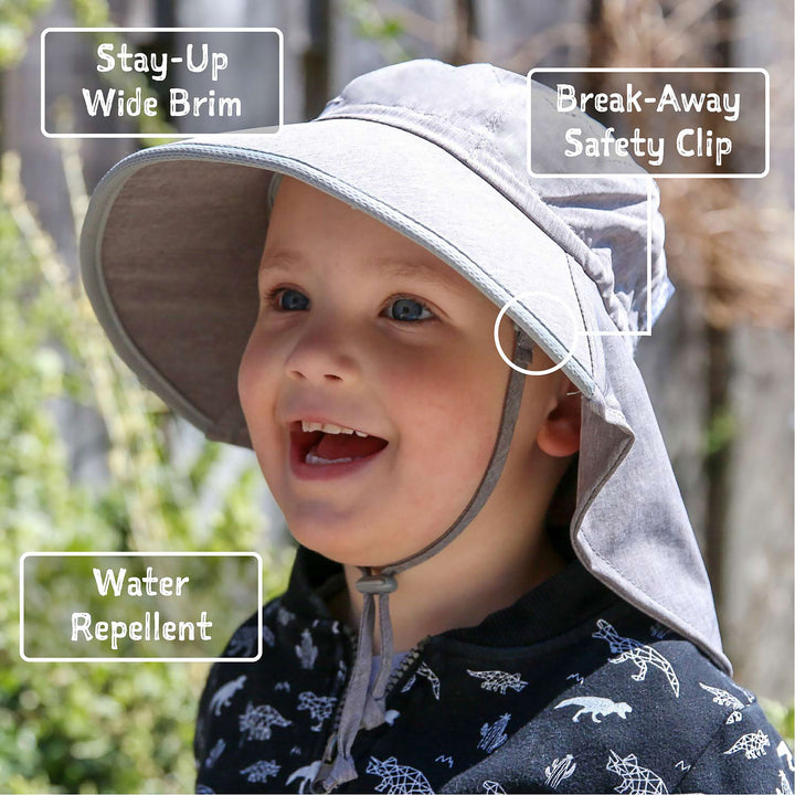 Jan & Jul Aqua Dry Adventure Hat  features includ the stay up wide brim, breakway safety clip and water repellent