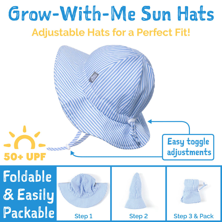 Jan & Jul Cotton Floppy Hat Features including easy toggle adjustment,s and foldable, easily pack design
