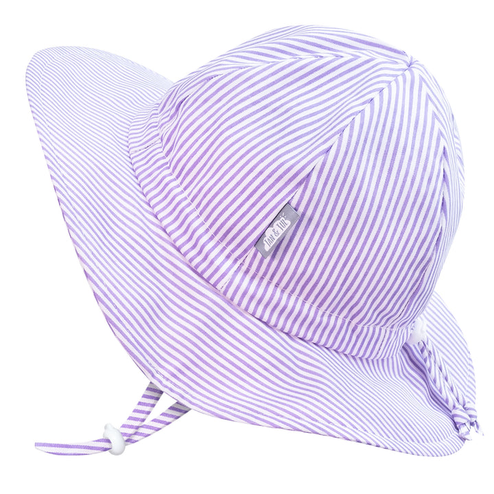 Jan & Jul Cotton Floppy Hat in purple stripes