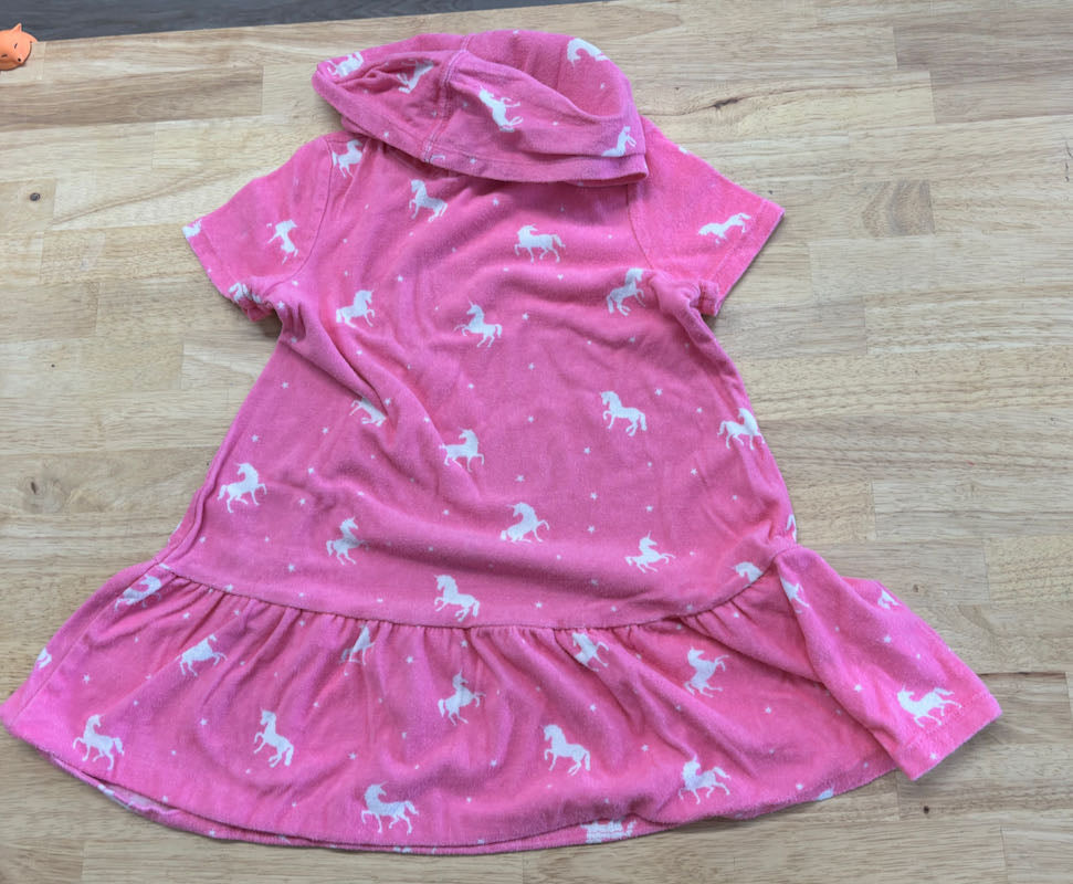 Cynthia Rowley Pink Unicorn Hooded Towel Dress | Size 5