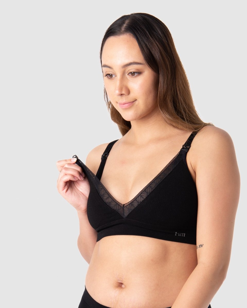 Caress Seamfree Bamboo Multifit Bra | Black | Regular & Full Cup - Nest and Sprout - Hot Milk