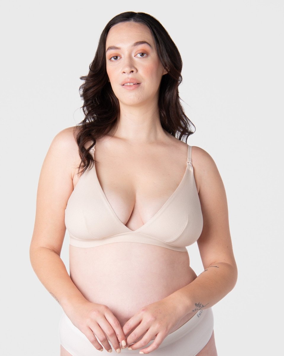 Solace Multifit Nursing Bra | Oat | Wirefree - Nest and Sprout - Hot Milk