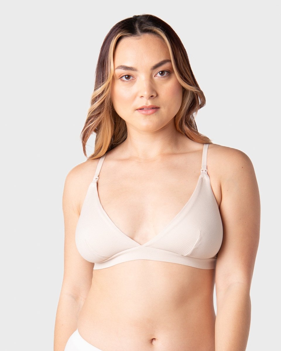 Solace Multifit Nursing Bra | Oat | Wirefree - Nest and Sprout - Hot Milk