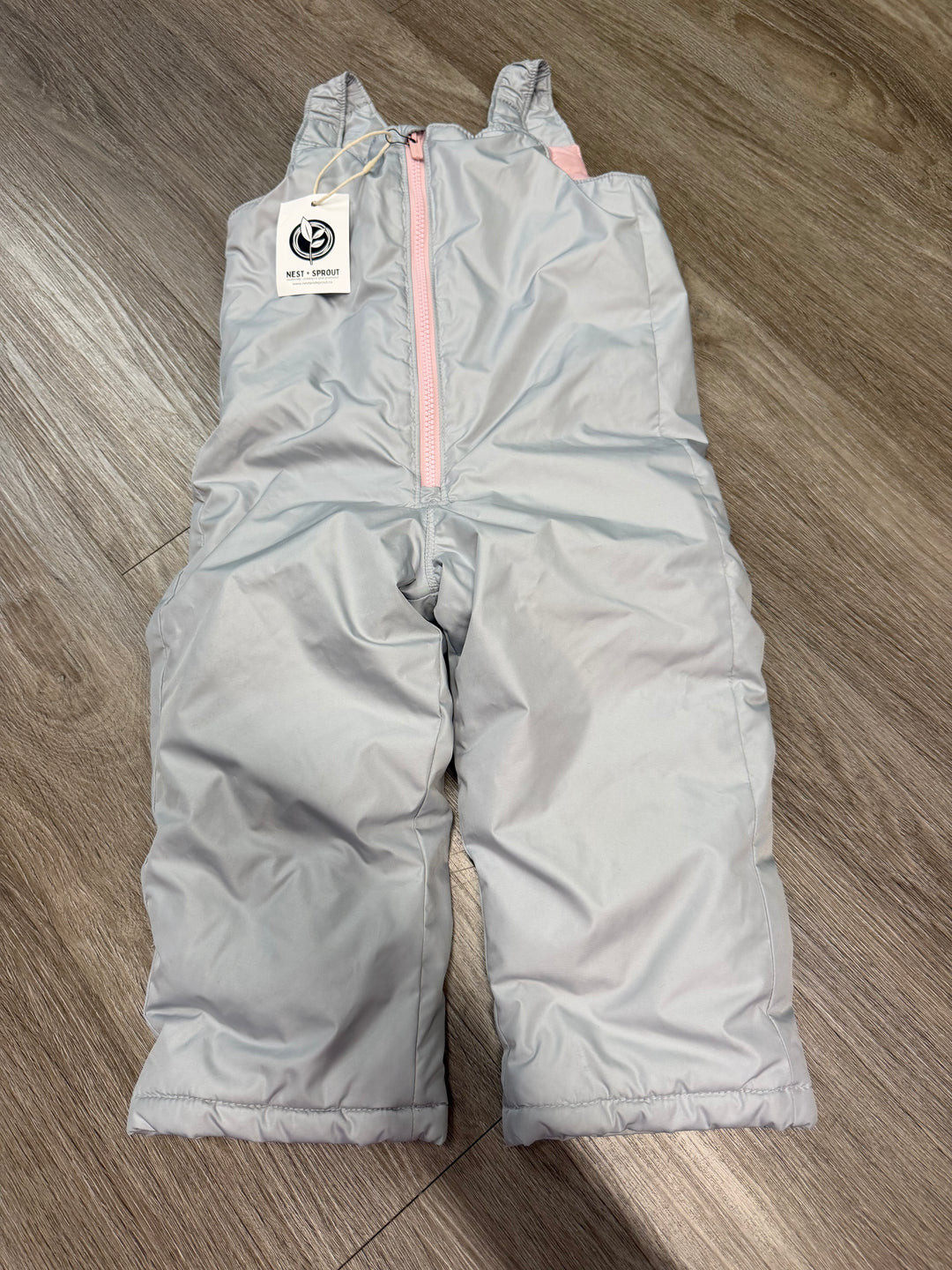 Old Navy Light Grey & Pink Zipper Snow Pants -3 Y