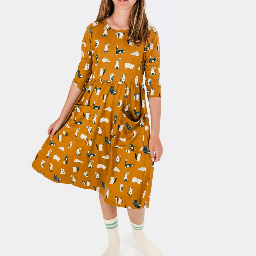 Little & Lively Bamboo Clementine Dress – Scandi Critters