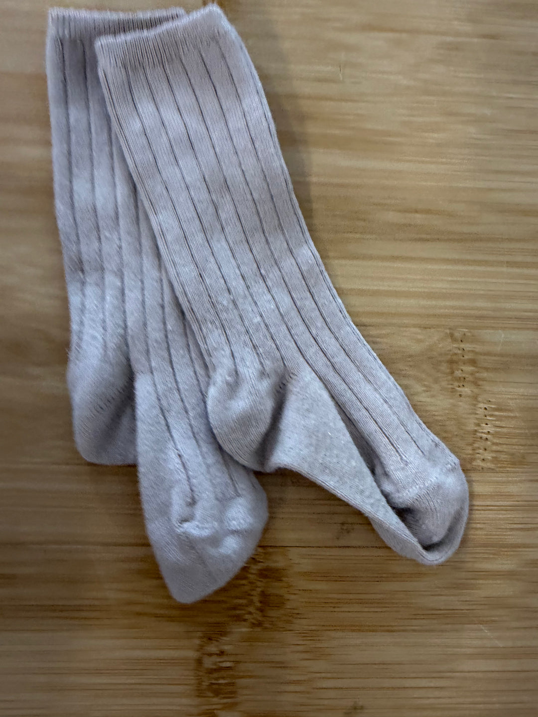 Dusty Pink Ribbed Knit Socks – Est. 1–3Y