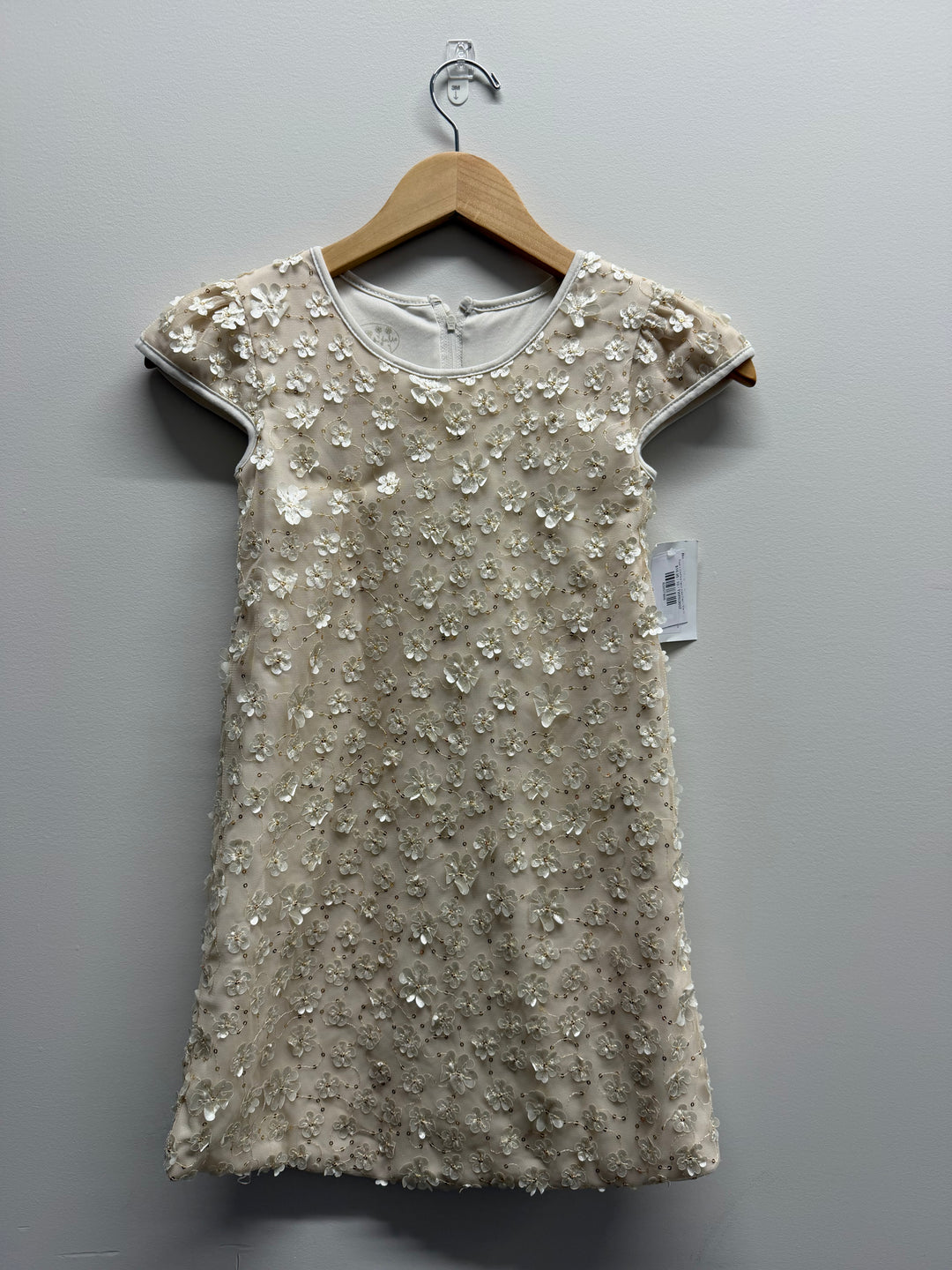 Pippa & Julie Floral Sequin Dress Cream | Size 10