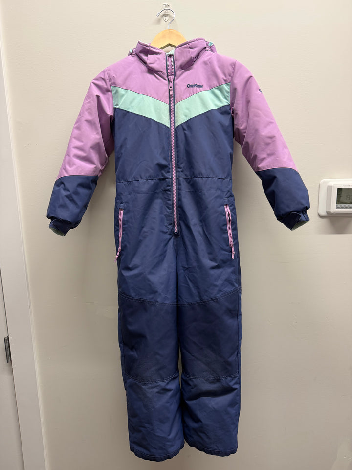 OshKosh One Piece Snowsuit – 8 | Lavender, Blue and Navy Stripes