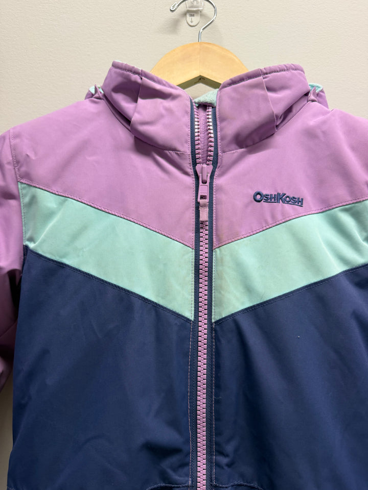 OshKosh One Piece Snowsuit – 8 | Lavender, Blue and Navy Stripes