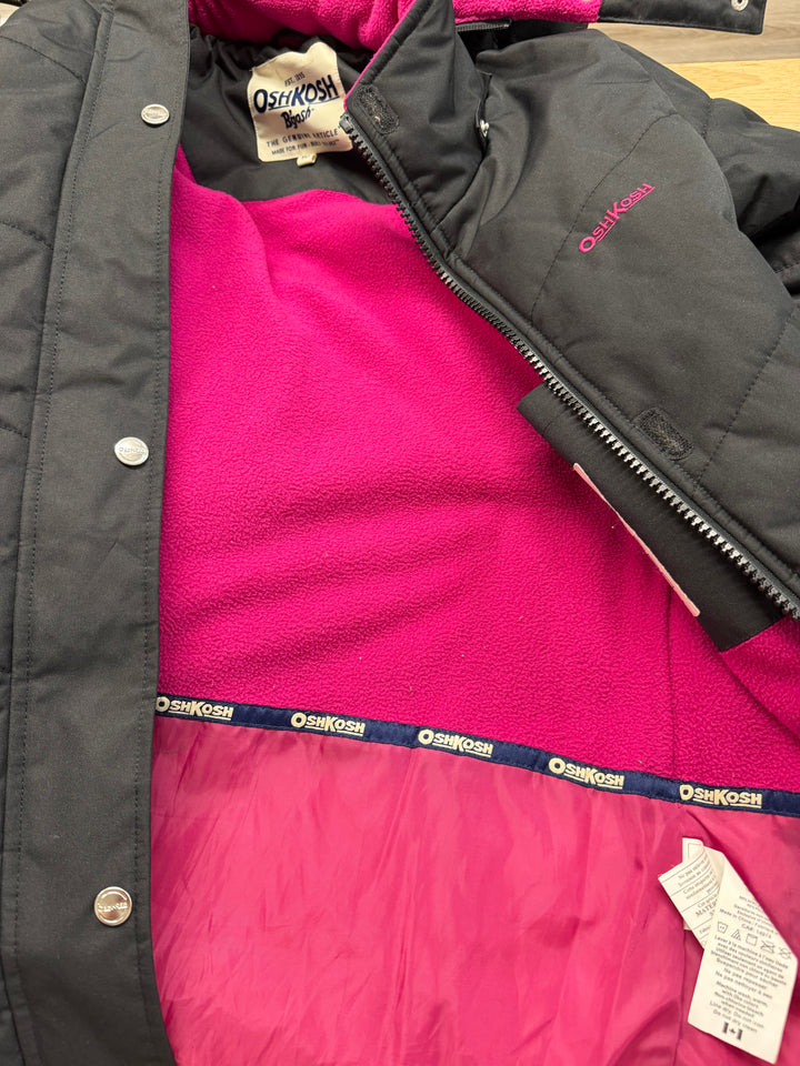 OshKosh B'gosh Long Parka – 10 | Black | Fuchsia Lining | Faux Fur Hood