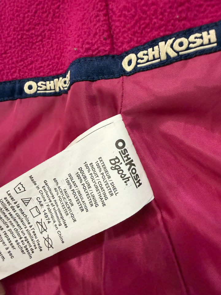 OshKosh B'gosh Long Parka – 10 | Black | Fuchsia Lining | Faux Fur Hood