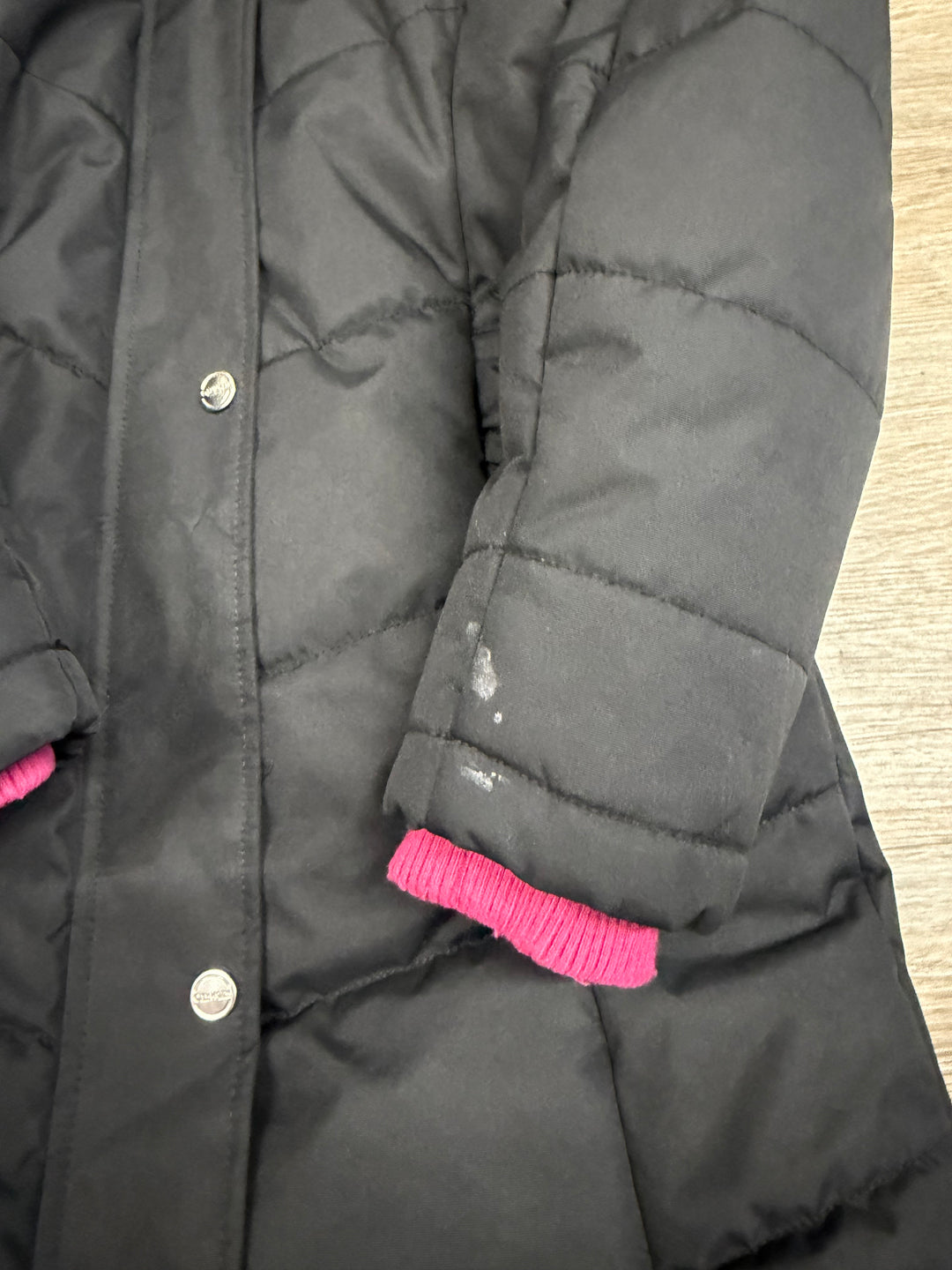 OshKosh B'gosh Long Parka – 10 | Black | Fuchsia Lining | Faux Fur Hood