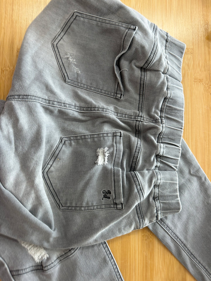 Gracie &amp; Lace Maternity Skinny Jeans – L | Light Grey Denim | Ripped Style
