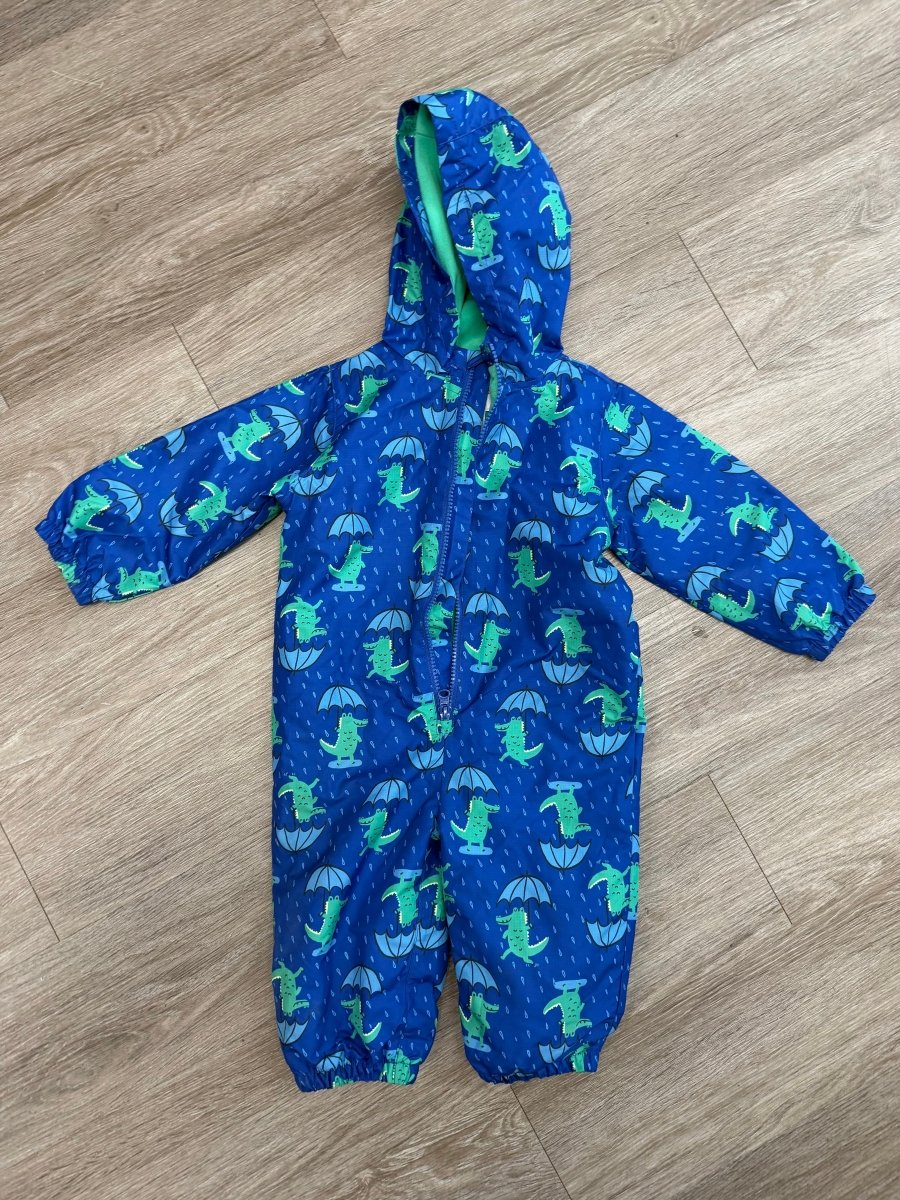 Joe Fresh Fleece Lined Rain Suit Dinosaur Print | Size 12–18M - Nest and Sprout - Consignment