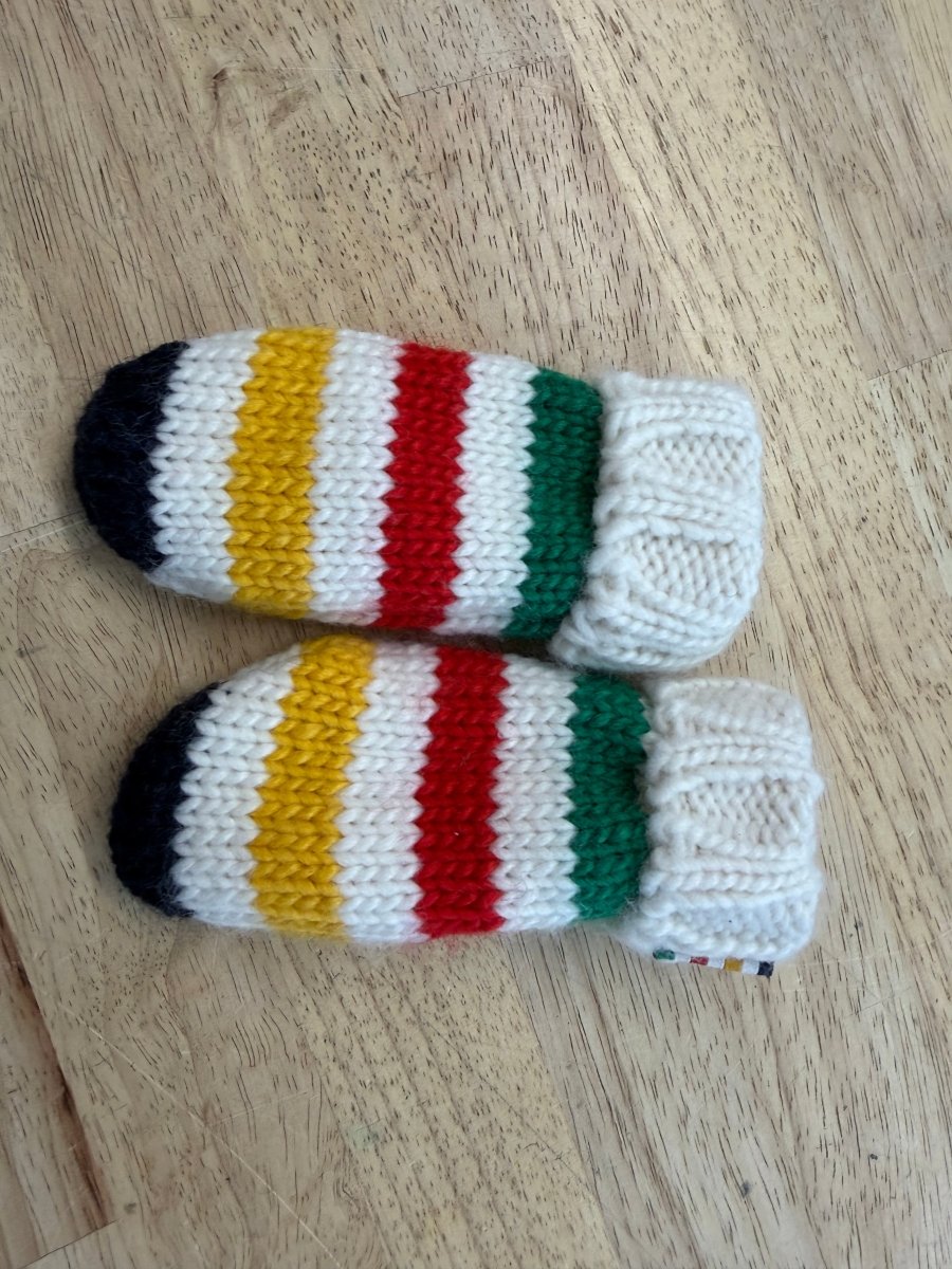 HBC Stripes Knit Infant Mittens Fleece Lined - Nest and Sprout - Consignment