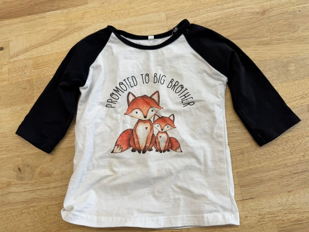 Promoted to Big Brother Fox Shirt | Size 90 - Nest and Sprout - Consignment