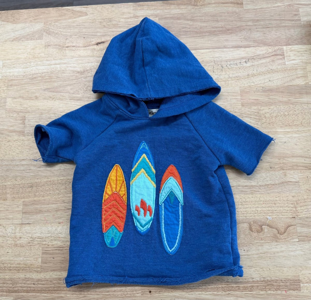Hatley Terry Hoodie Surfboard Appliqué Blue | 2T - Nest and Sprout - Consignment