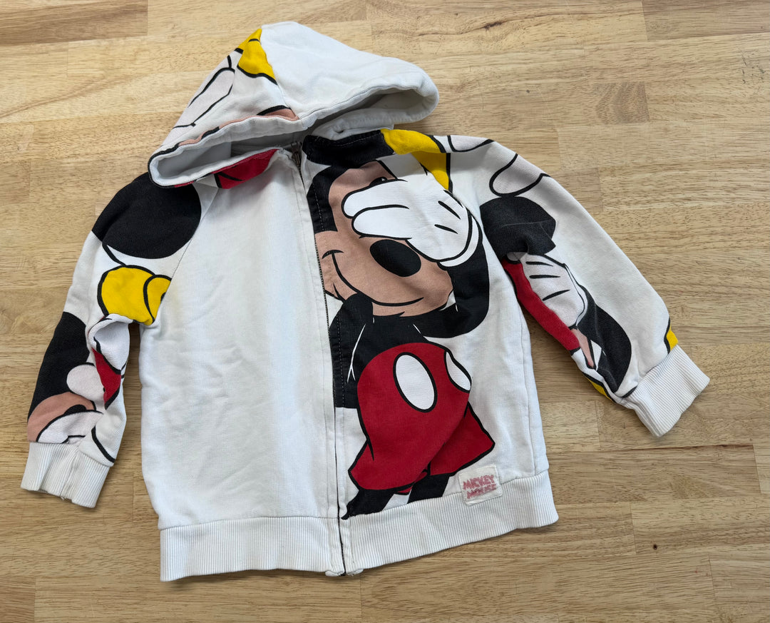 Zara Mickey Mouse Zip Sweatshirt | 3-4Y