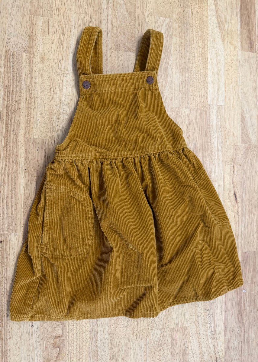 Zara Corduroy Jumper Dress Mustard | 4 - 5Y - Nest and Sprout - Consignment
