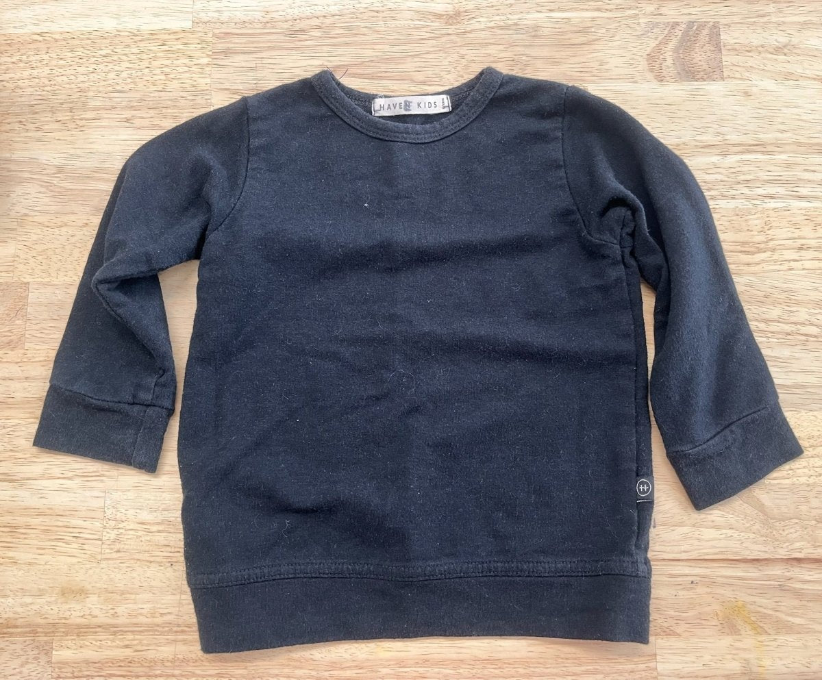 Haven Kids 6 - 12M Black Long Sleeve Top - Nest and Sprout - Consignment