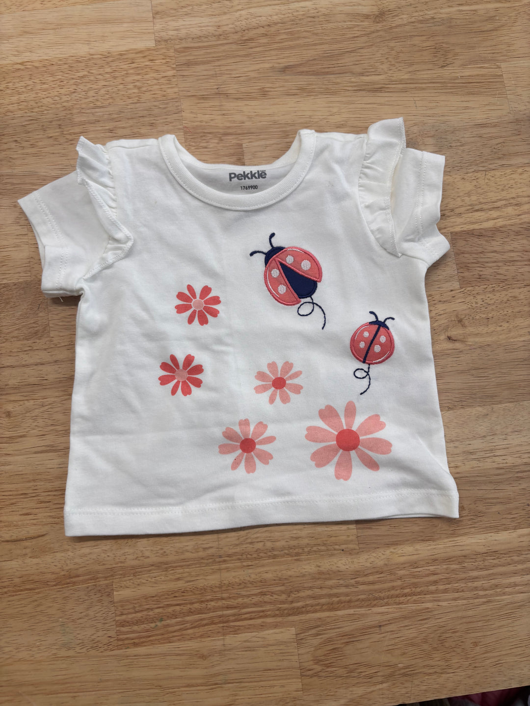 Pekkle 3M Shirt – White with Ladybugs