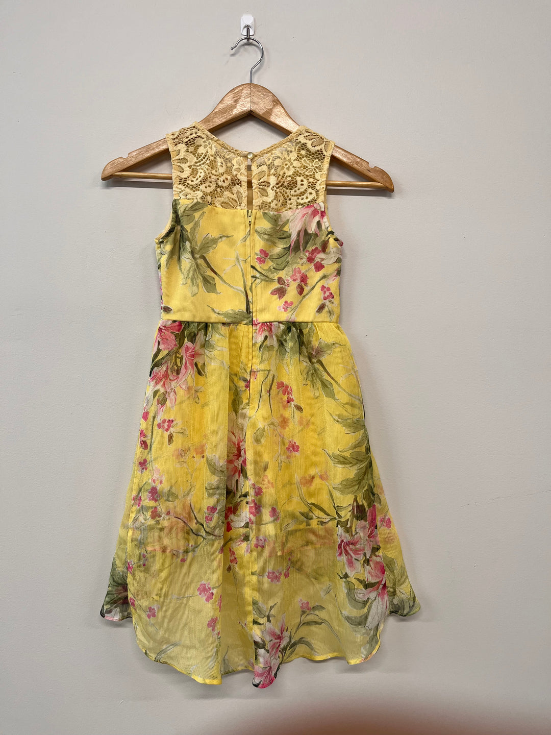 Ally B Size 7 Yellow Floral Girl Dress