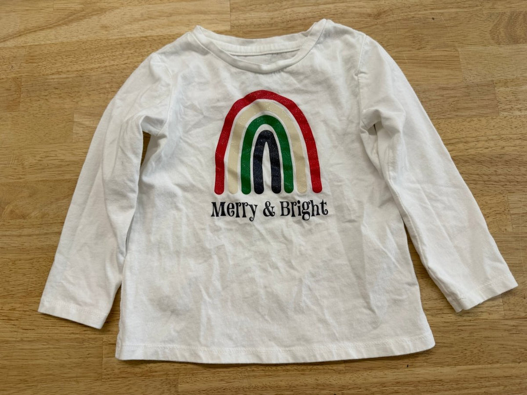 George “Merry & Bright” Holiday Shirt | 3T - Nest and Sprout - Consignment