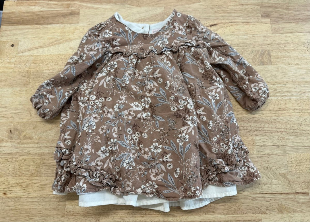 Catherine Malandrino Floral Dress Brown | 3T - Nest and Sprout - Consignment