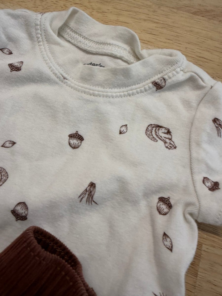 Carter’s Squirrel Outfit Cream & Corduroy Pants | 3M - Nest and Sprout - Consignment