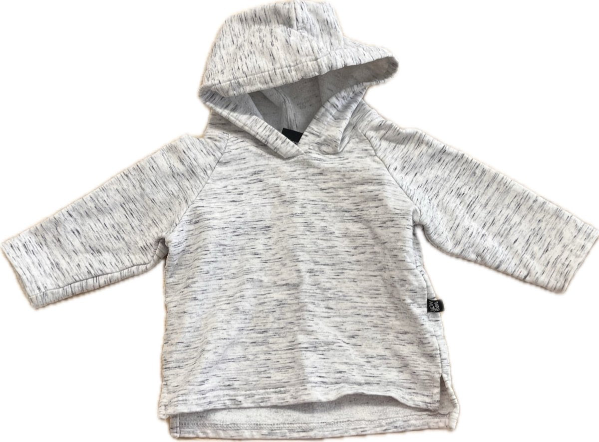 Vonbon 3 - 6M Heathered White Hoodie - Nest and Sprout - Consignment