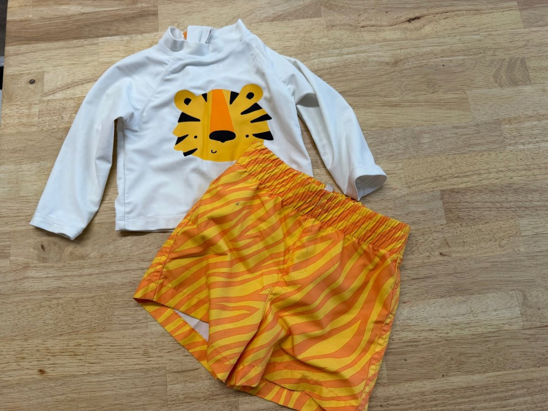Joe Fresh Swim Set – 6–12M | Rash Guard & Shorts - Nest and Sprout - Consignment