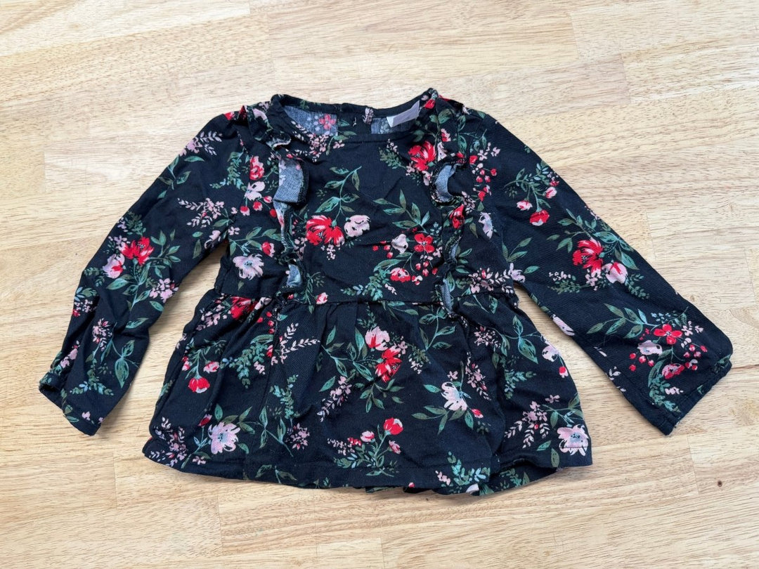 Carter's Shirt – 12M | Holiday Floral Print - Nest and Sprout - Consignment