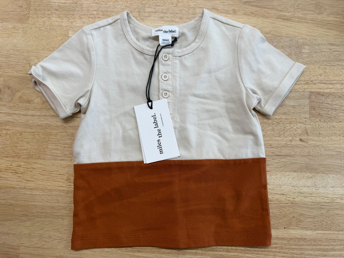 Miles the Label Shirt – 18M | Cream Orange Half Shirt | NWT - Nest and Sprout - Consignment