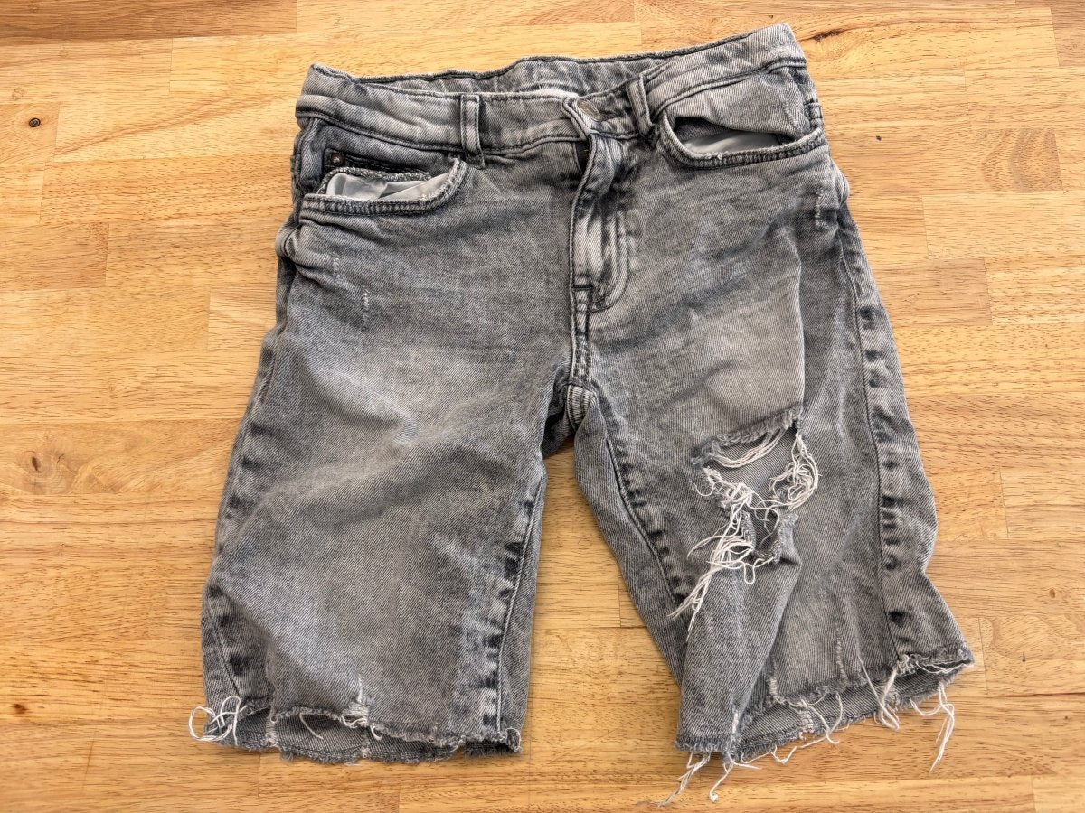 Zara Denim Shorts – Size 10 Distressed Grey - Nest and Sprout - Consignment