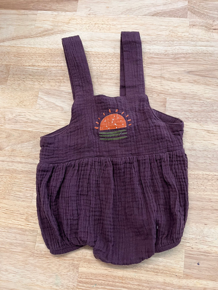 Three Bees Baby Eggplant Bubble Romper Set