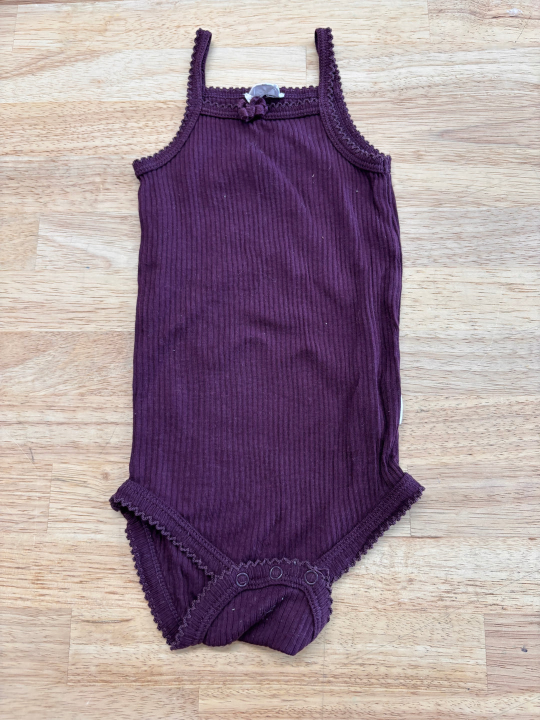 Jamie Kay Ribbed Bodysuit – Size 6-12M Eggplant