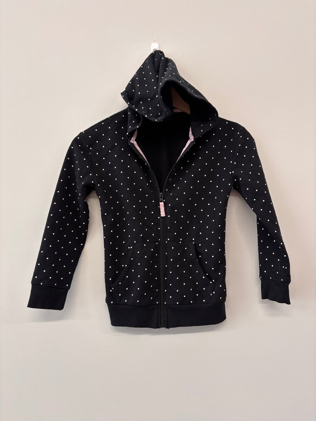 George Hoodie – Size 7/8 Black Polka Dot