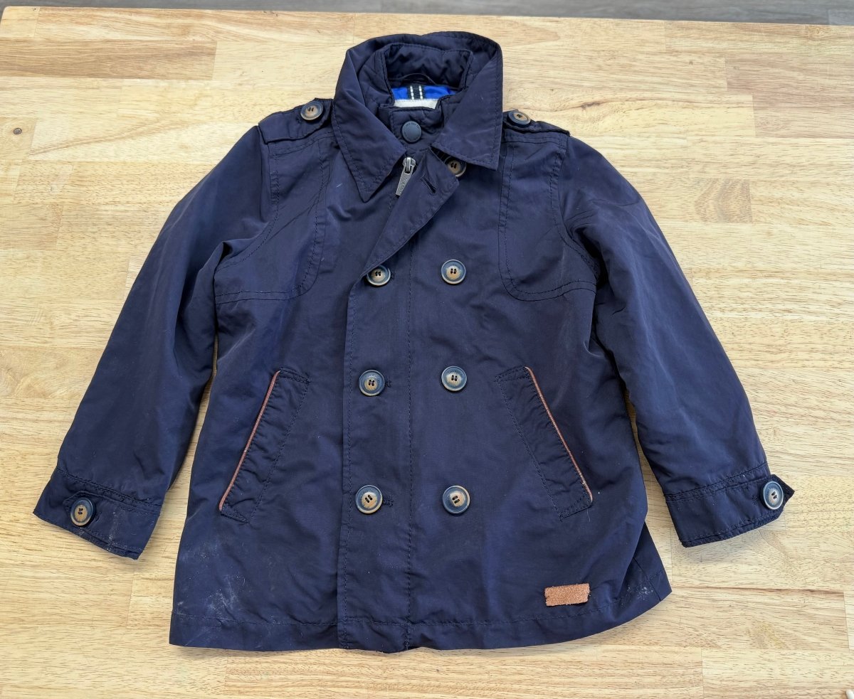 Zara Boys Lightweight Jacket – 3–4Y | Navy Removable Inner - Nest and Sprout - Consignment