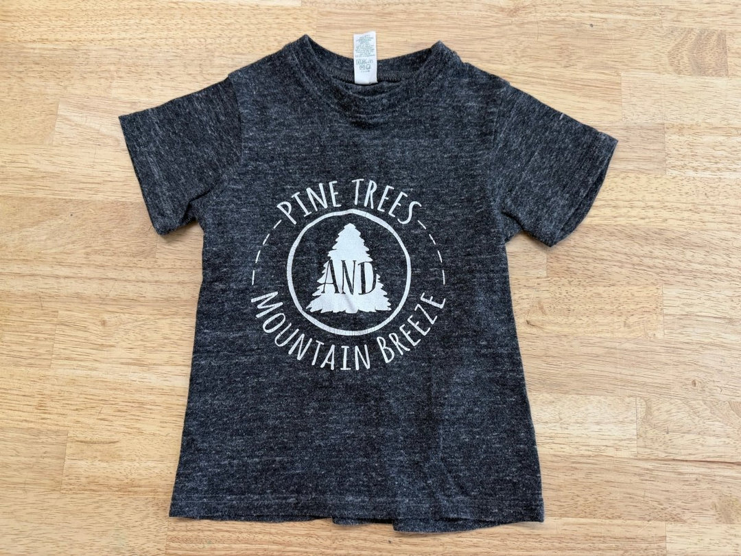 Portage & Main Tee – 2T | Pine Tree & Mountain Charcoal - Nest and Sprout - Consignment