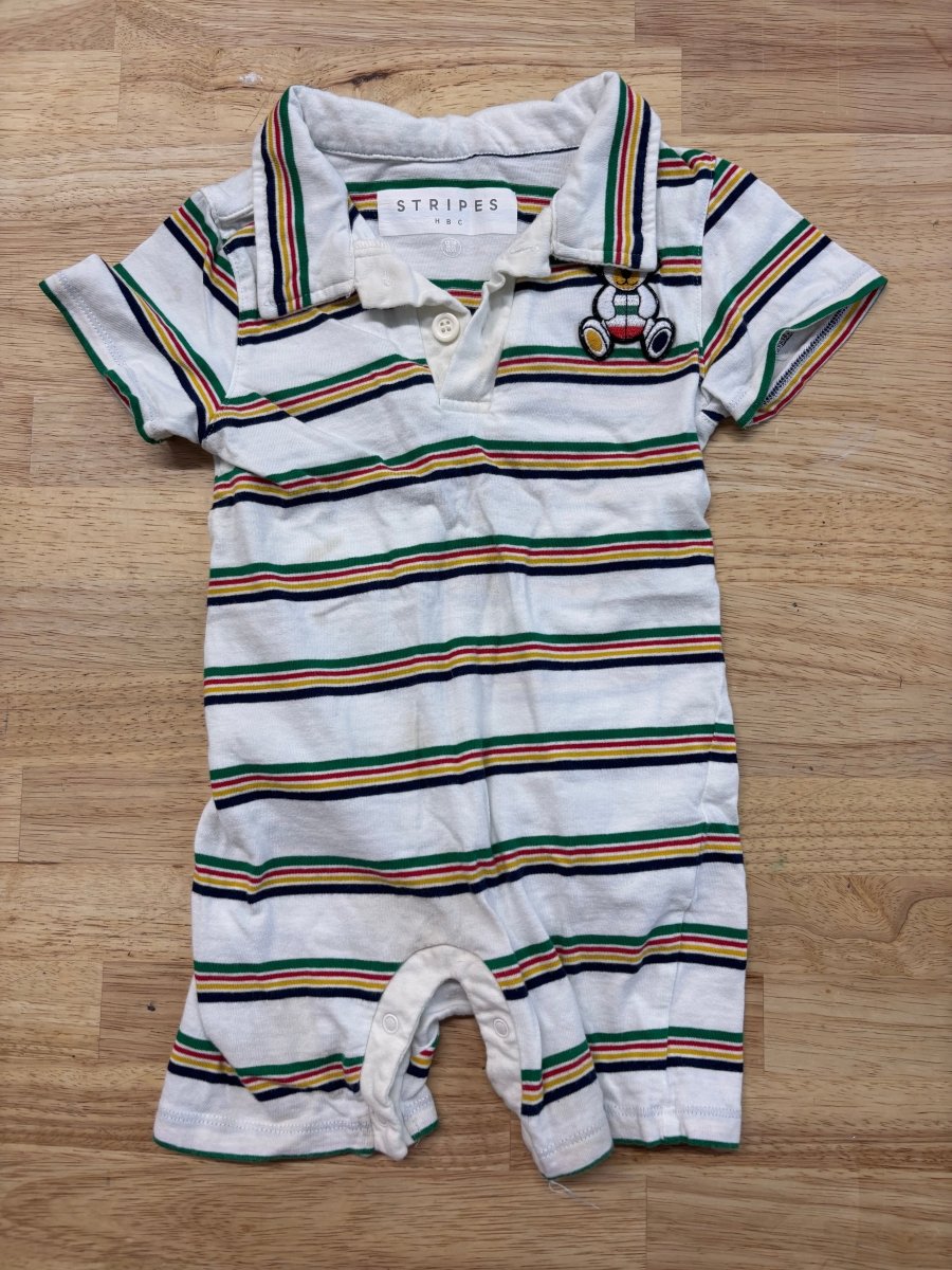 HBC 12–18M Romper – Stripes - Nest and Sprout - Consignment