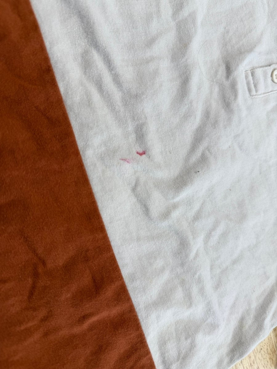 Miles the Label Shirt – 8Y | – Light Brown & Rust Half and Half - Nest and Sprout - Consignment