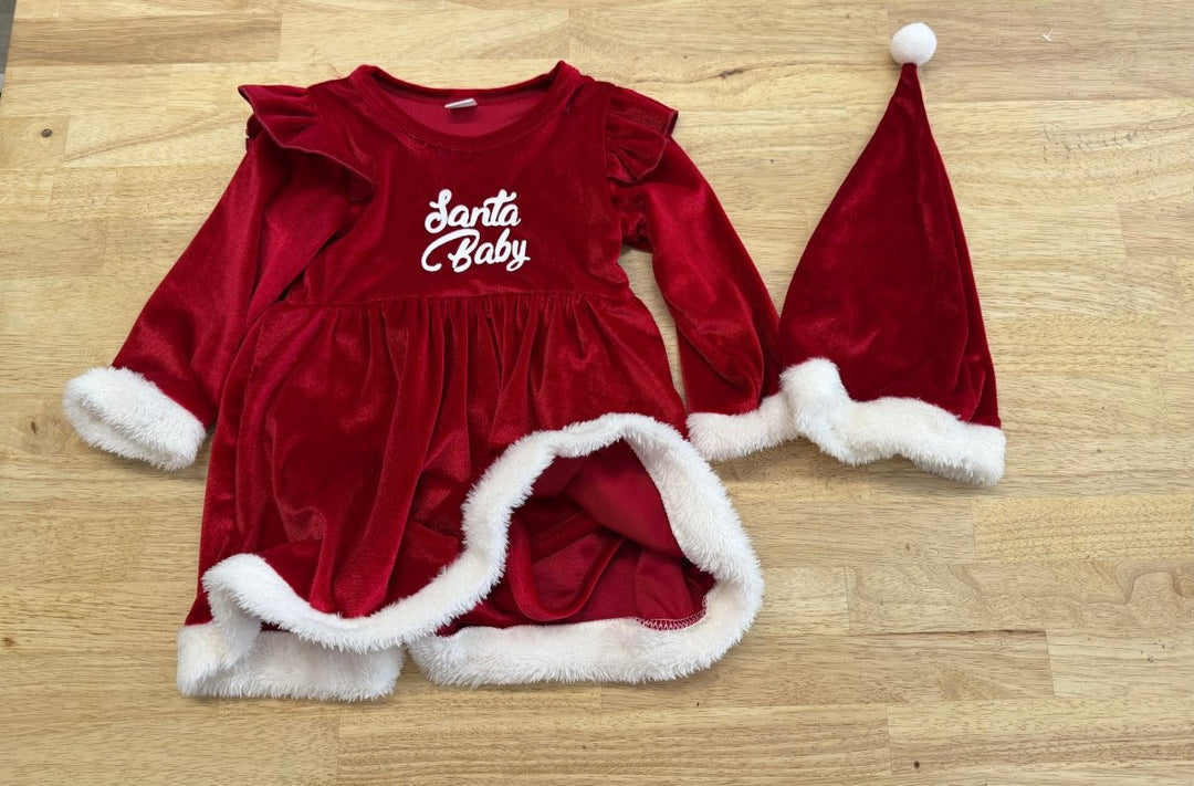 Santa Baby Dress Bodysuit – 9–12M | Christmas – Santa - Nest and Sprout - Consignment