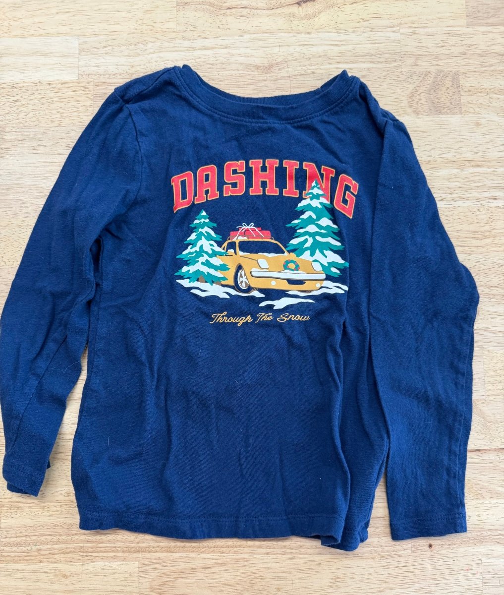 Old Navy Long - Sleeve Tee – 5Y | Christmas – Dashing Through the Snow - Nest and Sprout - Consignment